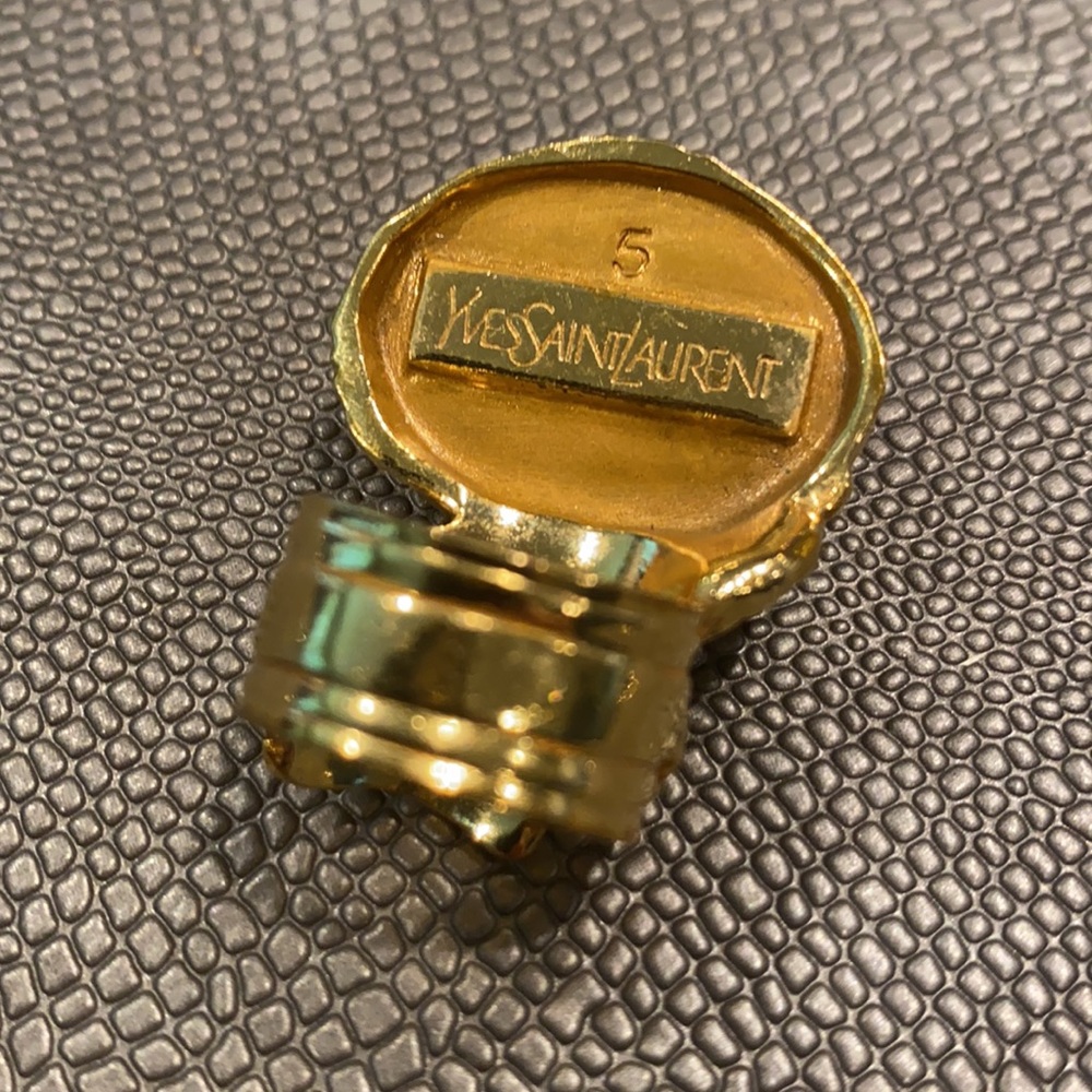 🔹YSL
Glass Cabochon Arty Ovale Ring Gold Blue - Picture 5 of 8